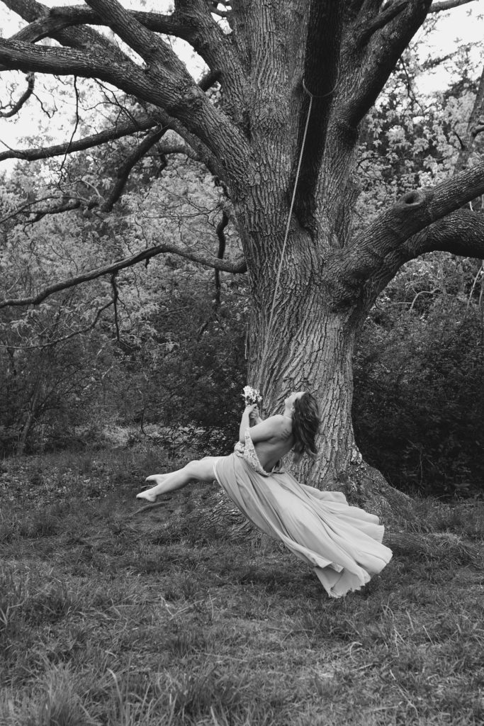 Woman on Swing in Anacortes Meadow