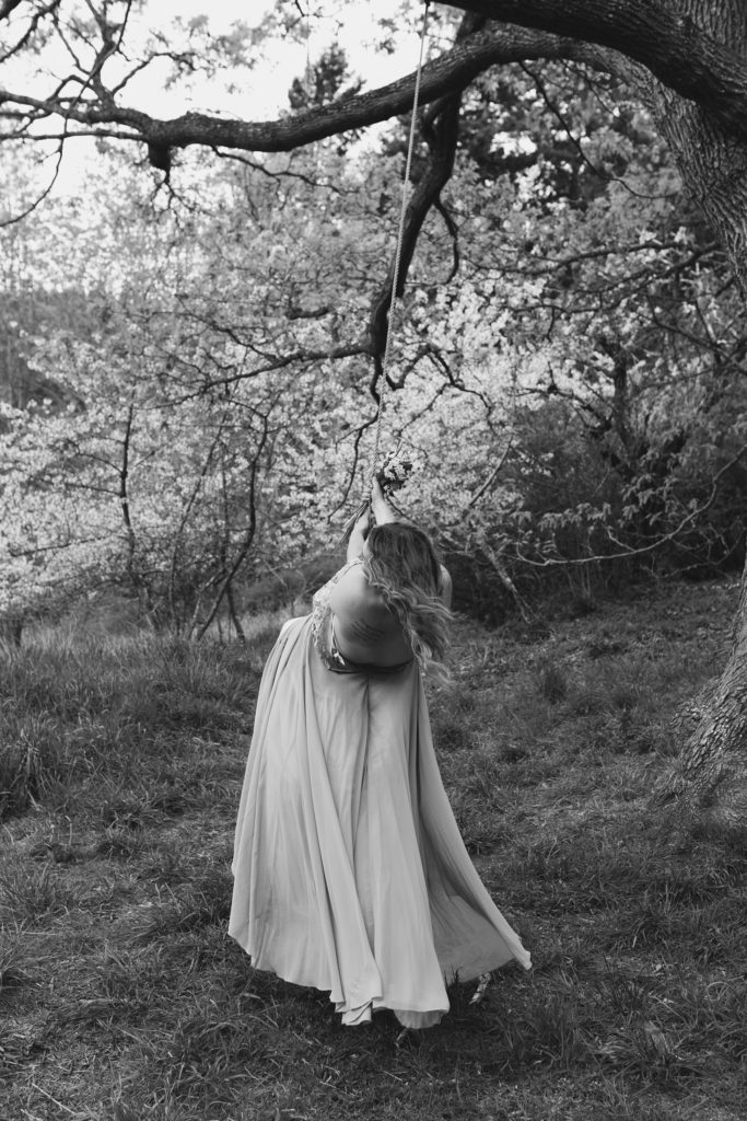 Swing in a Meadow Boudoir Portrait