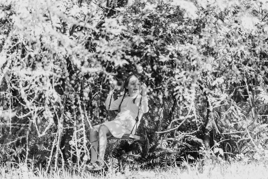 Swing Nature Portrait White Dress