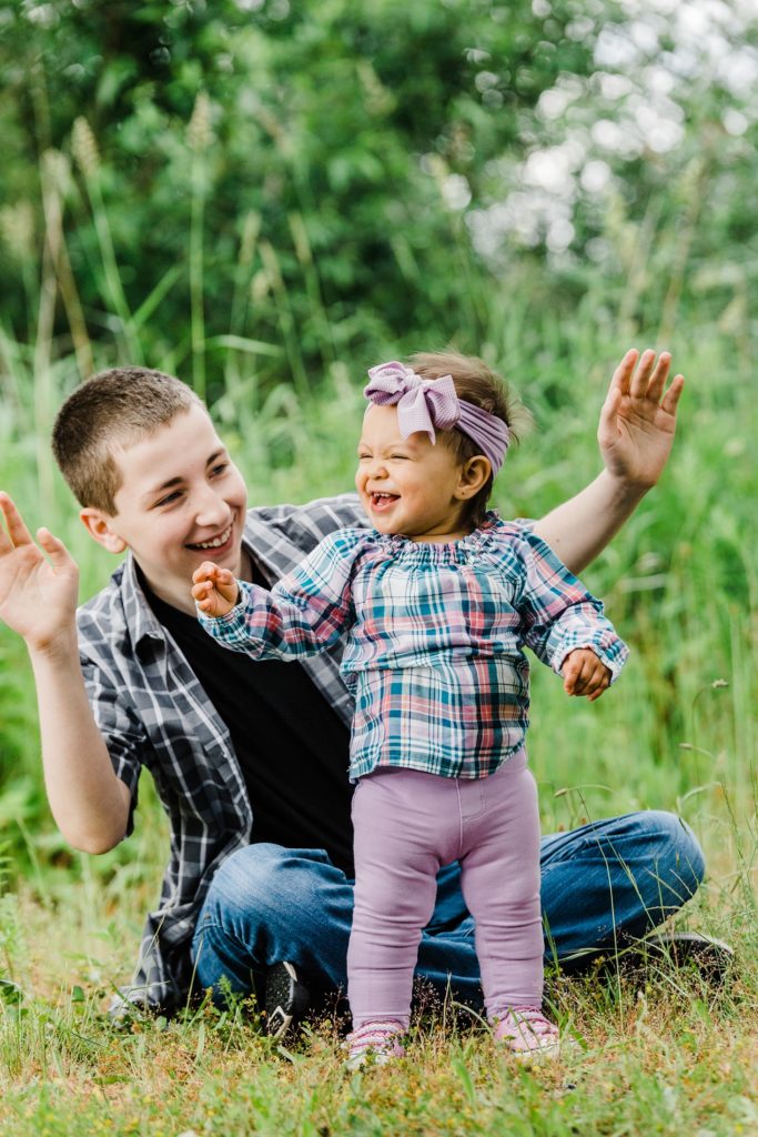 Sibling Portrait on Nature Trail Neighboring Milton Portrait Photographer's Studio