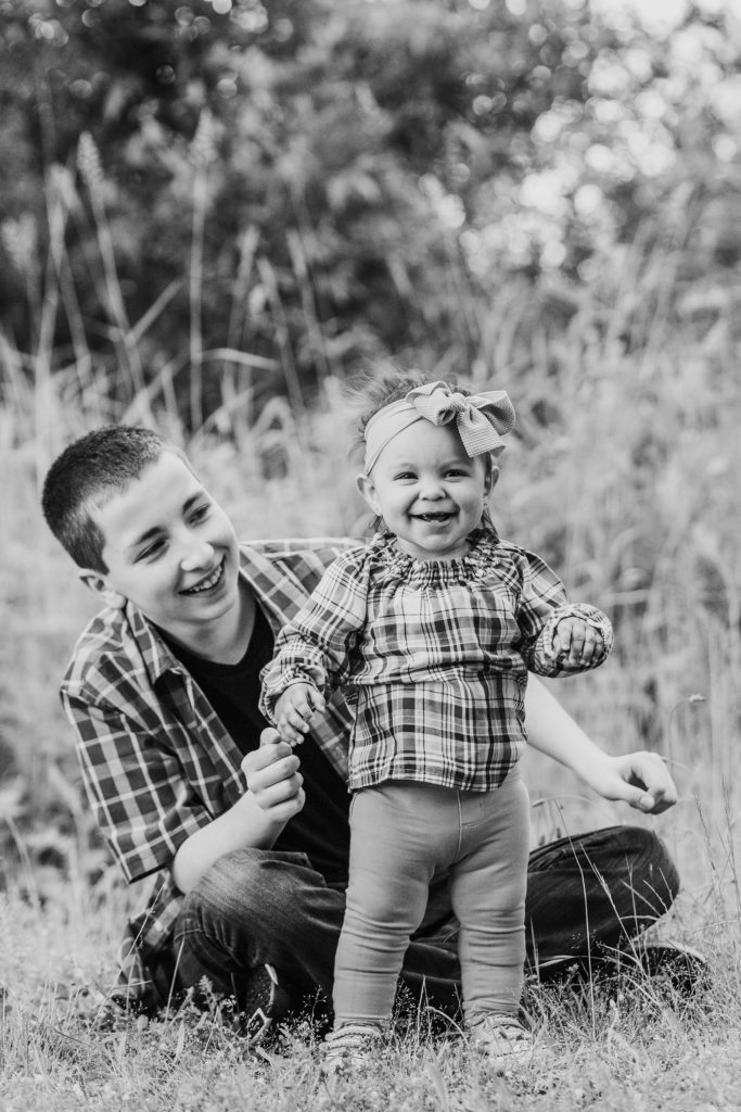 Sibling Portrait on Nature Trail Neighboring Milton Portrait Photographer's Studio